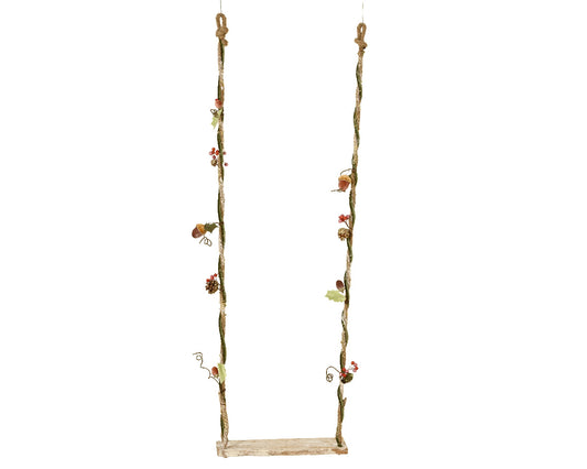 Altalena de madera de abedul con cojín de poliéster 15 x 45 x 140 cm