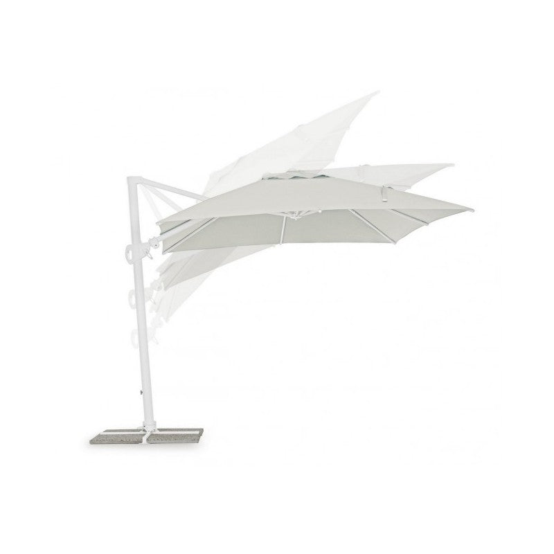 Eden Cantilever Umbrella 3x3 m – White/Natural Wood