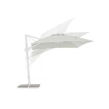 Eden Cantilever Umbrella 3x3 m – White/Natural Wood