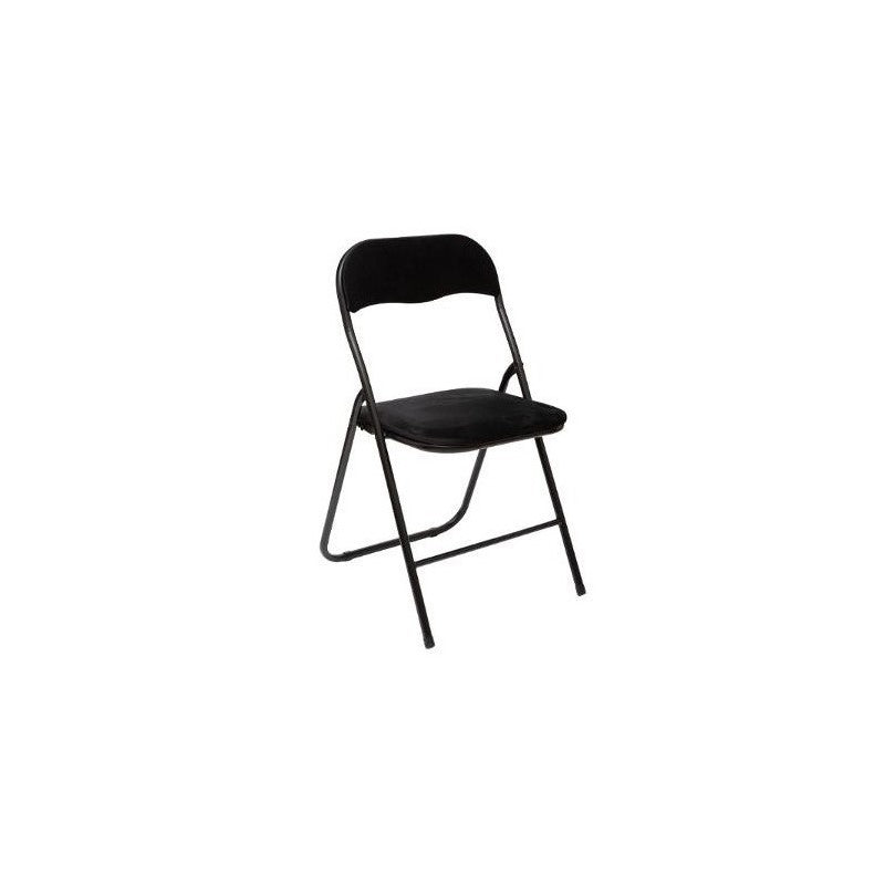 Folding chair saving in black velvet 39x39x H79 cm