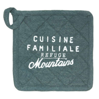 Wilde Handschuh plus Topflappen Pfauenblaue Farbe