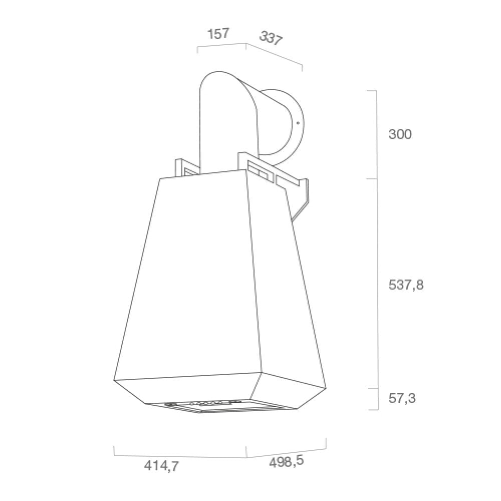 DIAMOND extractor hood in mirrored copper stainless steel 50 cm