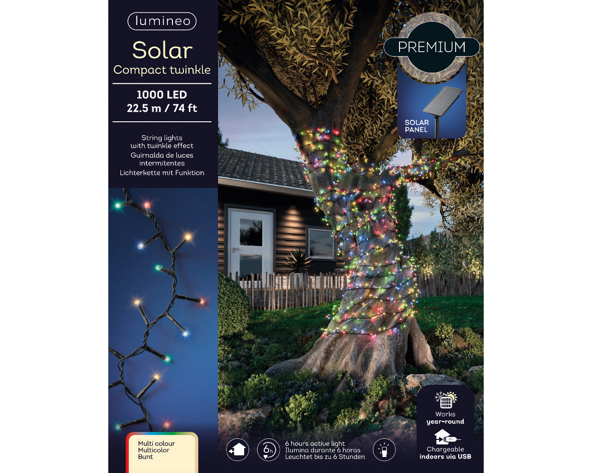 Compact Solar Lights with 8 Sparkling Effect Functions - 2250 cm Length