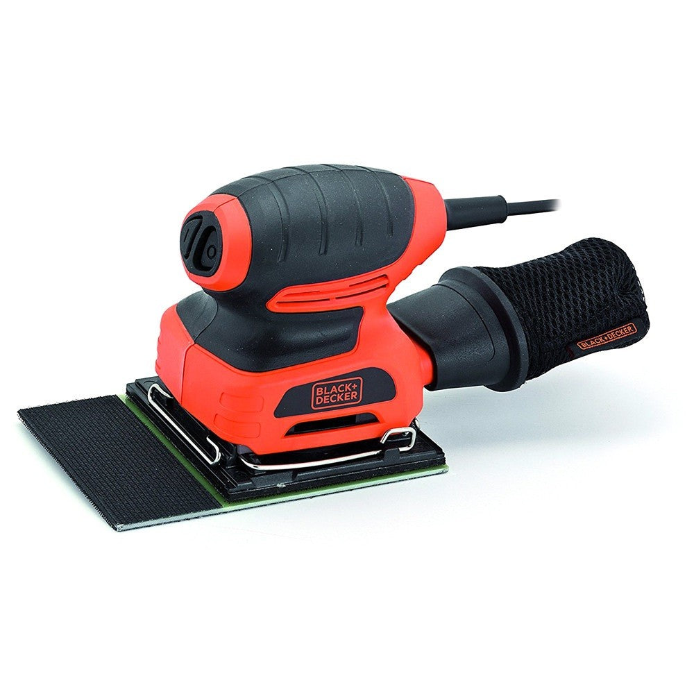 Lijadora orbital de 1-4 de hoja de 170 W y placa obturadora Black + Decker