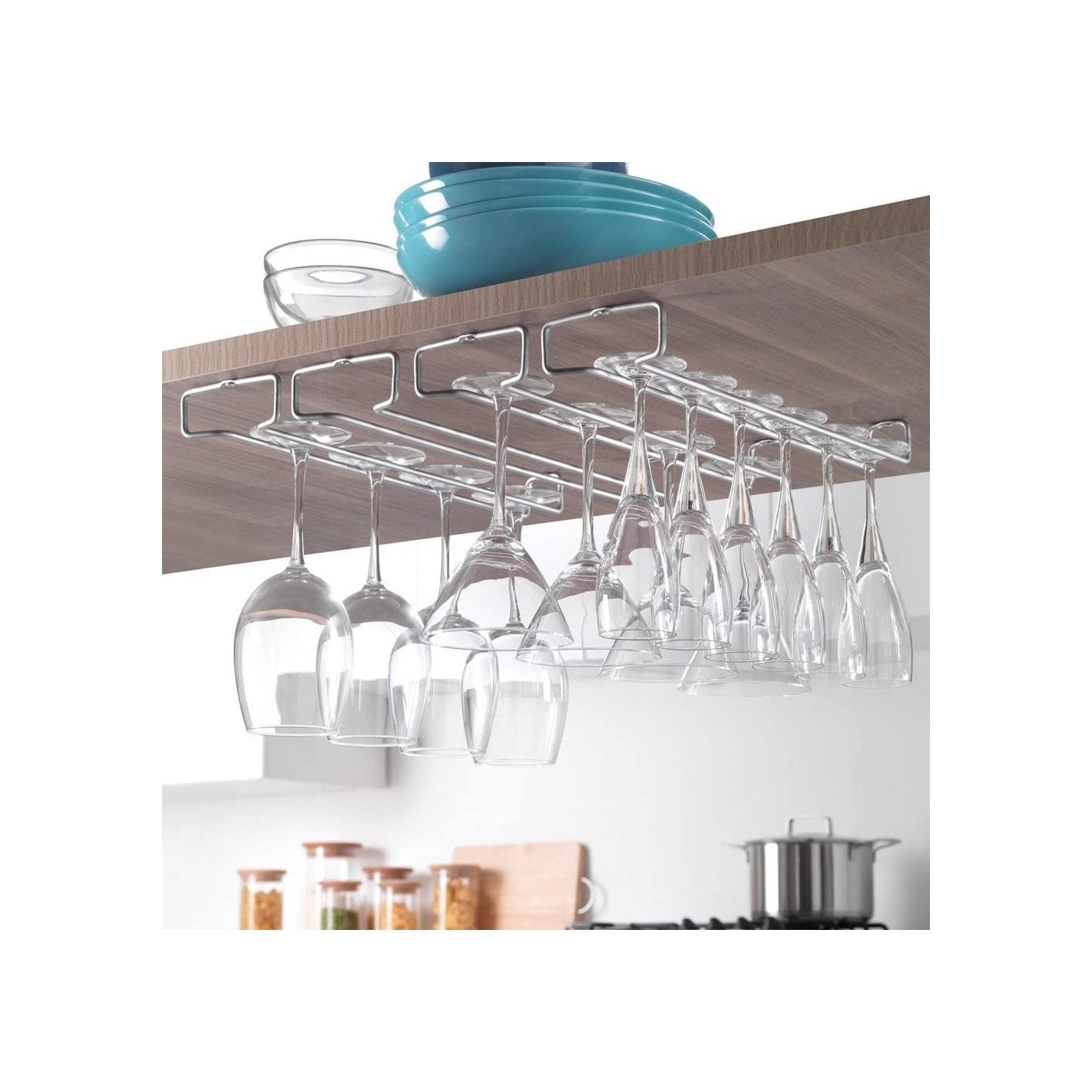 Metaltex - Set of 2 undershelf rails for 41 cm glasses