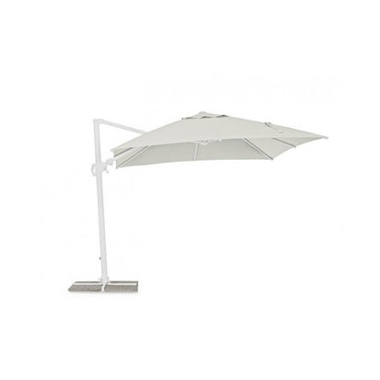 Eden Cantilever Umbrella 3x3 m – White/Natural Wood