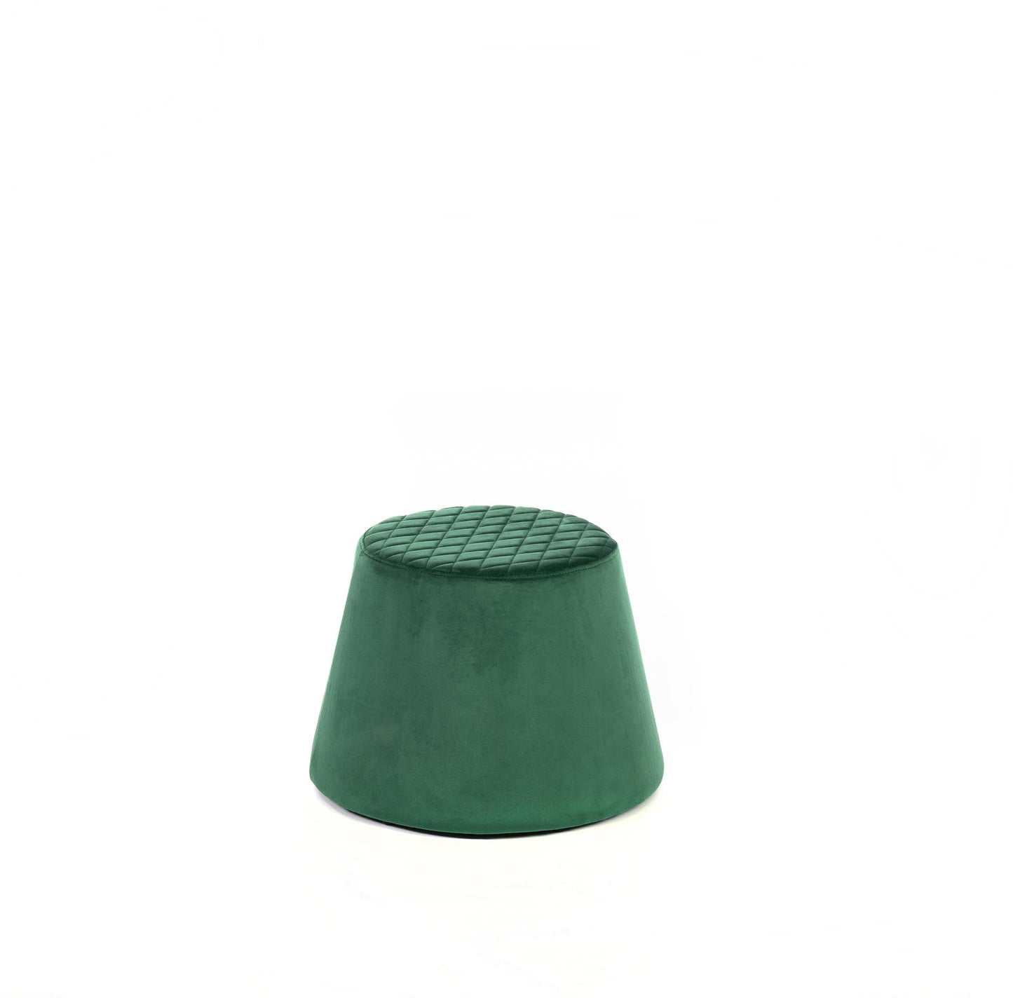 Velvet Green Metal Pouf - 46.5 x 46.5 x 33 cm