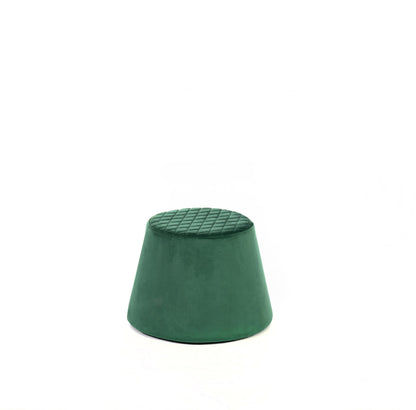 Velvet Green Metal Pouf - 46.5 x 46.5 x 33 cm