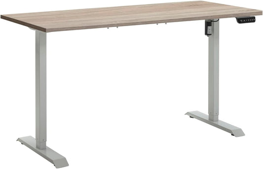 Escritorio Ajustable en Altura Standing Desk con 4 Alturas (150x69 cm) Color Roble Sonoma y Blanco