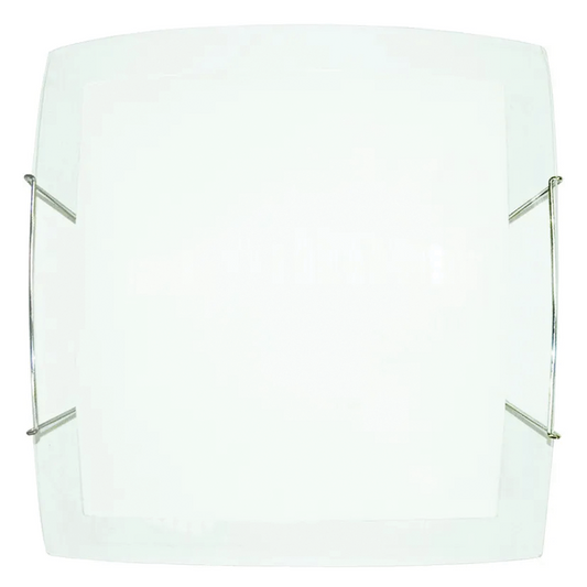 Ceiling Lamp 2xE27 Hooks Steel Wire Plate Glass White-Transparent E-Energy Elisa