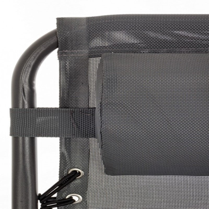 Grey Outdoor Deck Chair with Dimensions 65x176x80 cm