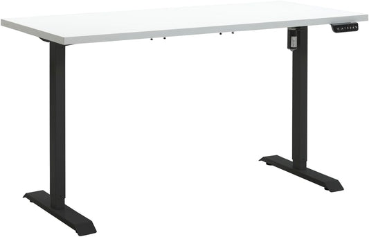 Escritorio Ajustable en Altura Standing Desk con 4 Alturas y Pantalla Integrada (150x69 cm) Blanco Lacado y Negro