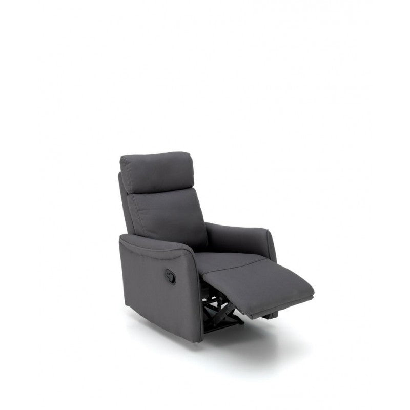 Manual Reclining Relax Armchair in Anthracite Faux Leather 70 x 92 x H. 105 cm