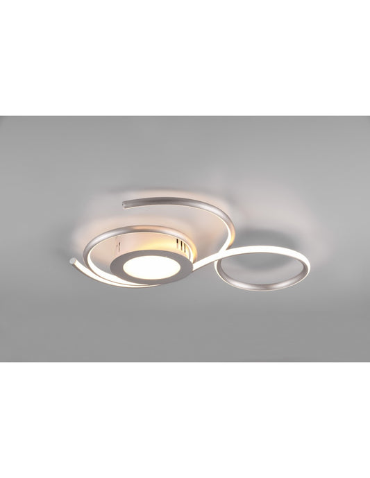 Modern Led Dimmer Ceiling Lamp For Living Room Jive Nickel Trio Lighting