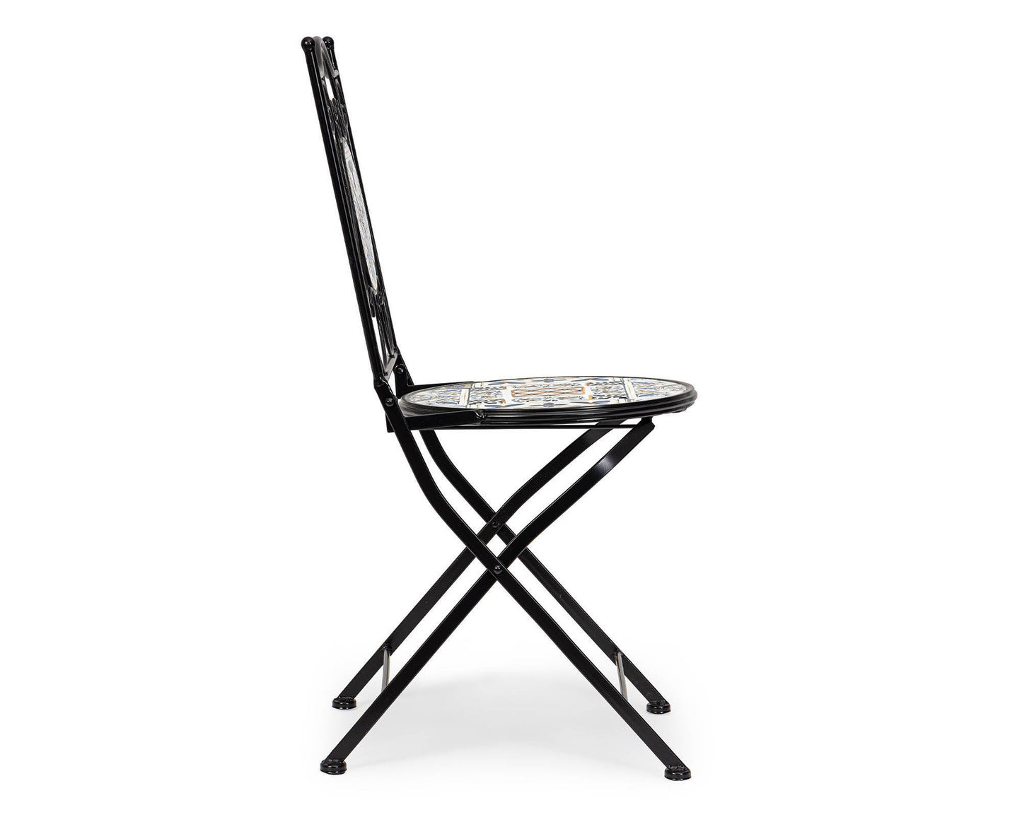 Silla Plegable Mykonos - Estructura de Acero y Tablero de Cerámica - 120x80x75 cm