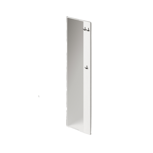 Wall-mounted Mirror Coat Rack - White, 182x50x4cm