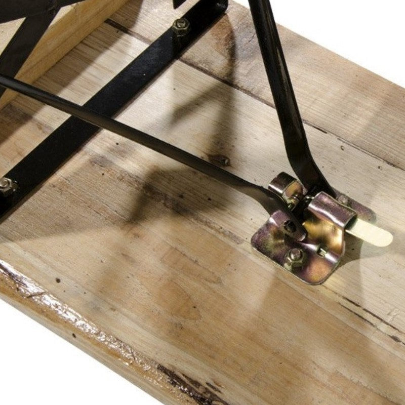 Garden set table and two benches in wood and steel Verdelook