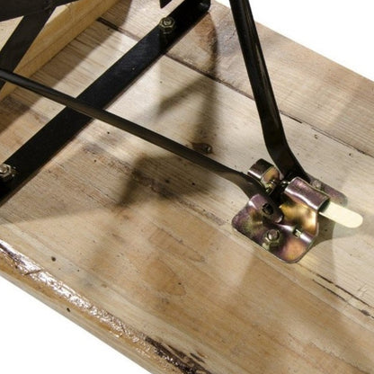 Garden set table and two benches in wood and steel Verdelook