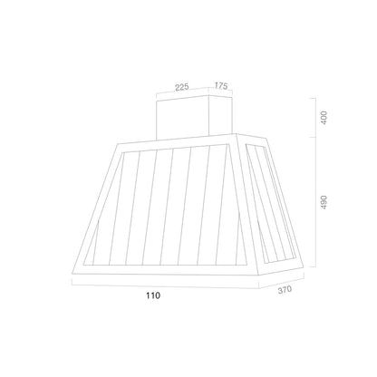 Campana extractora GARAGE METAL de acero inoxidable bruñido 110 cm