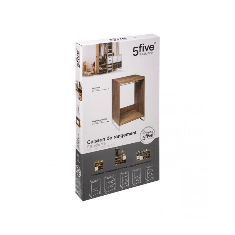 Armario abierto en madera natural ORSO 60x50x h105 cm