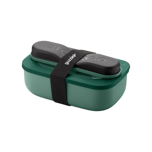 Set lunch box con posate da viaggio Store&Go Giallo verde