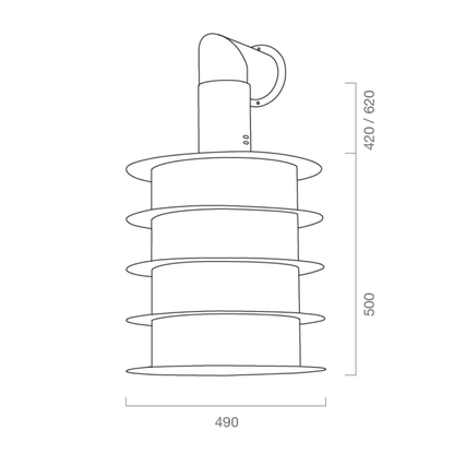 URBAN STYLE SAT Dunstabzugshaube aus brüniertem Edelstahl Ø50 cm