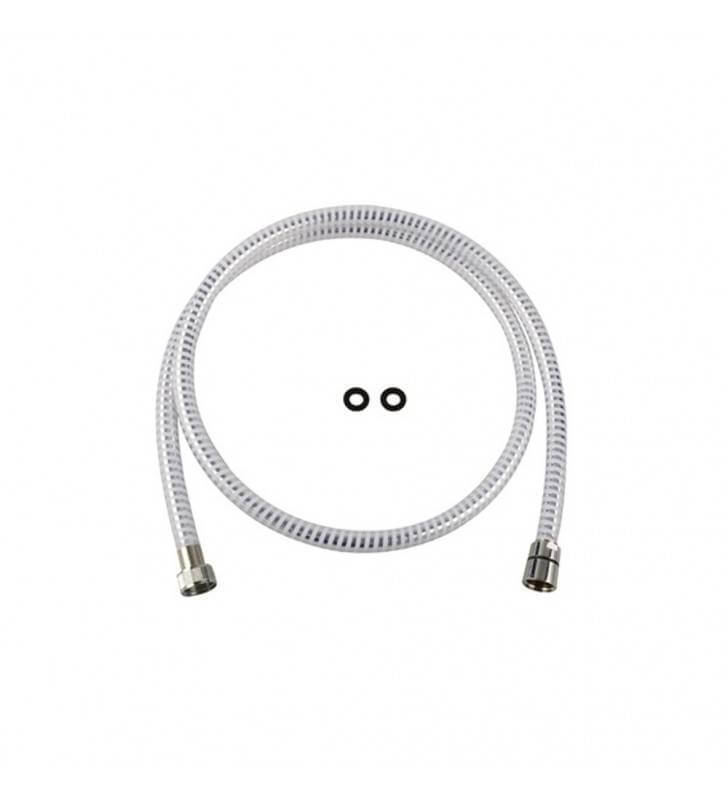 Flexible Dusche von 150 cm verchromt-weiß aus verstärktem Kunststoff