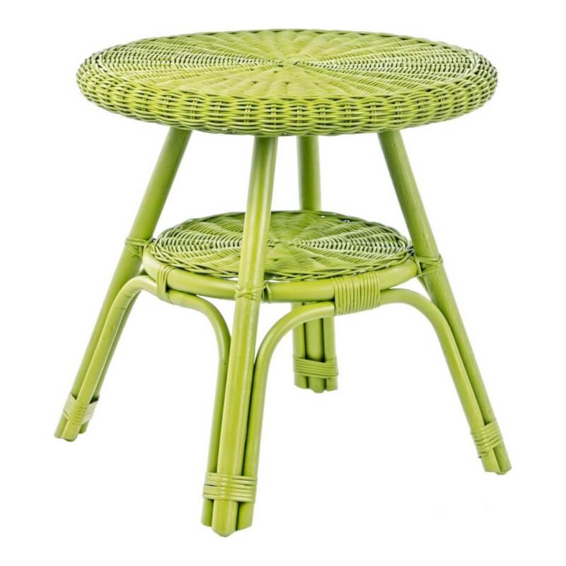 Grüner Rattan Beistelltisch Alliss D52