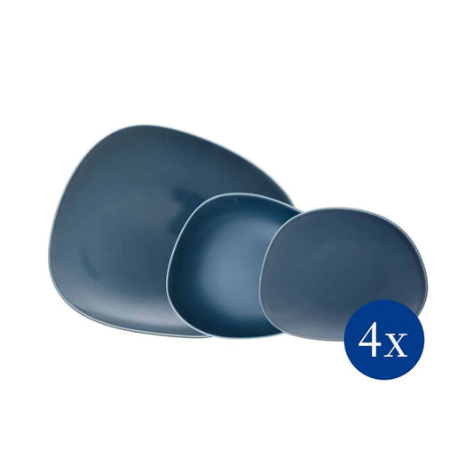 Set of 4x plans turquoise dishes, desserts, bottom