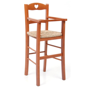 Sediolona de Cherry Baby - Baby for Faggio di Faggio con espalda curva y sesión en paja de centeno - Dimensiones: 37x36x (H87) CM