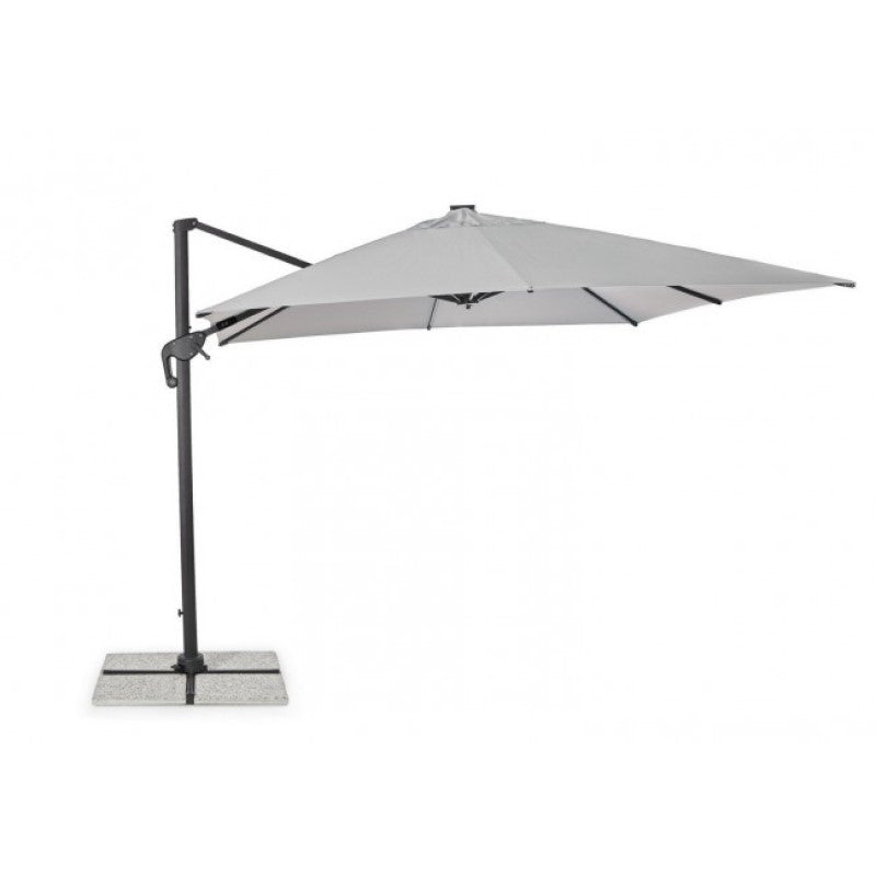 Paraguas brazo aluminio gris claro Ines LED 3x3 cm