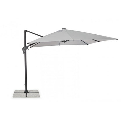 Paraguas brazo aluminio gris claro Ines LED 3x3 cm