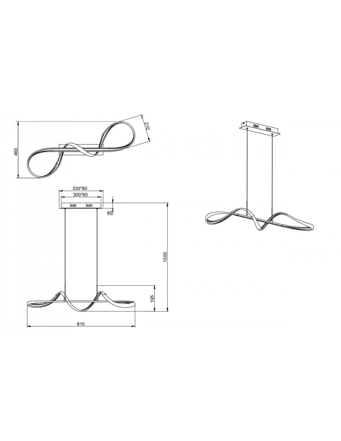 La suspensión moderna diseño de Perugia que teje cromo llevó la iluminación del trío del atenuador 4000k