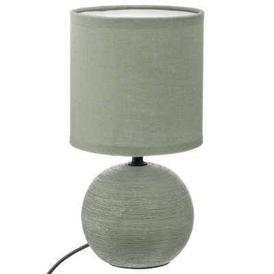 Streifenförmige kugelförmige Lampe Timeo, Höhe 25 cm, Keramik khaki