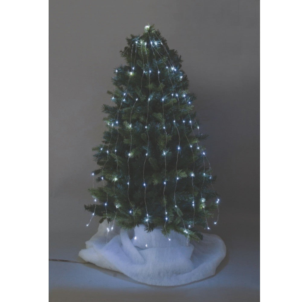 252 Microled weißer Mantel mit Motor und Lichtspielblitz 2,10 Meter.