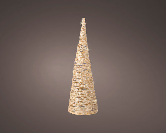 Stabiler Innen-Micro-LED-Kegel aus Papier H 38 Ø 11,5 cm