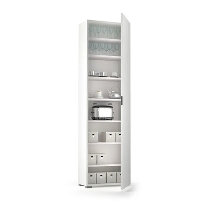 Multi-purpose mobile shoe cabinet 7 shelves white