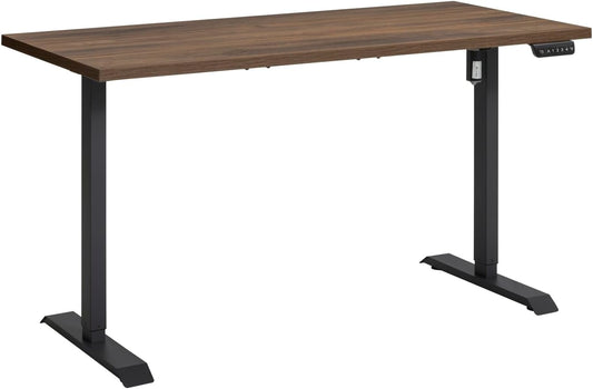 Escritorio Ajustable en Altura Standing Desk con 4 Alturas de Visualización y Motor 150x69 cm Nogal Brera y Negro
