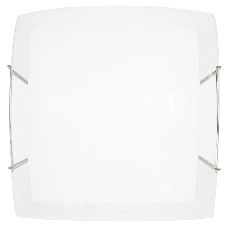 Lámpara de techo con ganchos en alambre de acero y cristal plano blanco - 1xE27