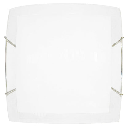 Lámpara de techo con ganchos en alambre de acero y cristal plano blanco - 1xE27