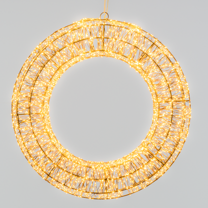 Corona Marrone 3D ø55cm 3000 MicroLED FlashLED Diamond bianco caldo