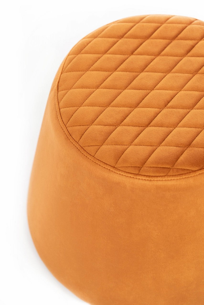 Puf de terciopelo naranja metalizado 46,5 x 46,5 x 33 cm