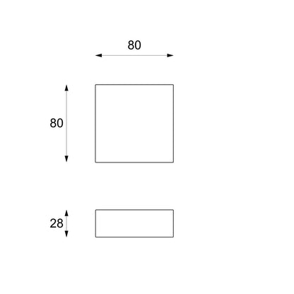 Modernes Steintischchen Schwarz 80 x 80 x H 28 cm