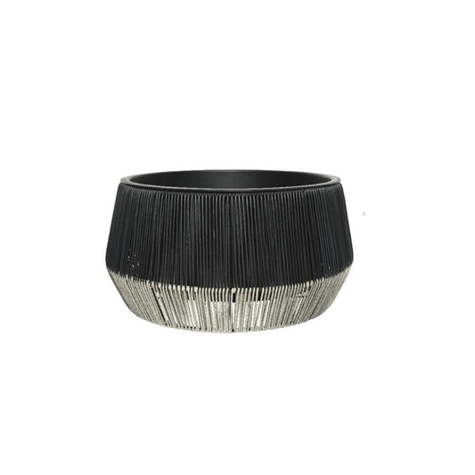 Ruby Fioriera Fioriera in Low Wicker D48 cm Schwarz