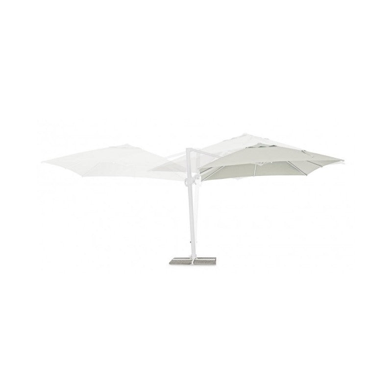 Eden Cantilever Umbrella 3x3 m – White/Natural Wood