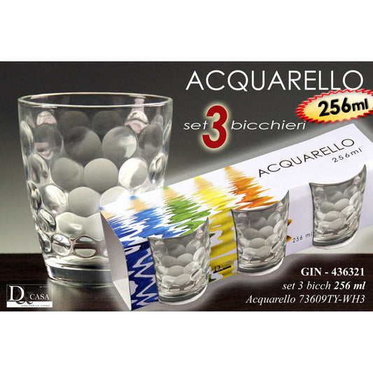 Set mit 3 Acquarello-Gläsern 256 ml