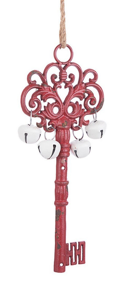 Colgante llave metal rojo