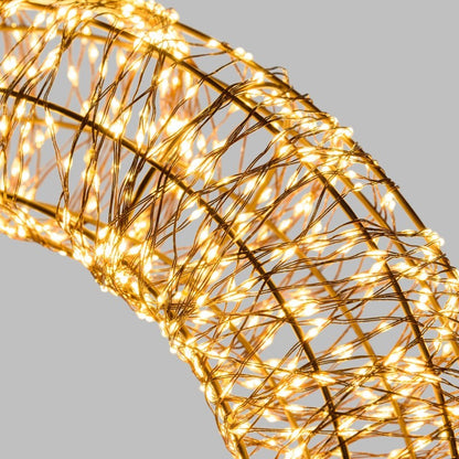 Corona Marrone 3D ø55cm 3000 MicroLED FlashLED Diamond bianco caldo