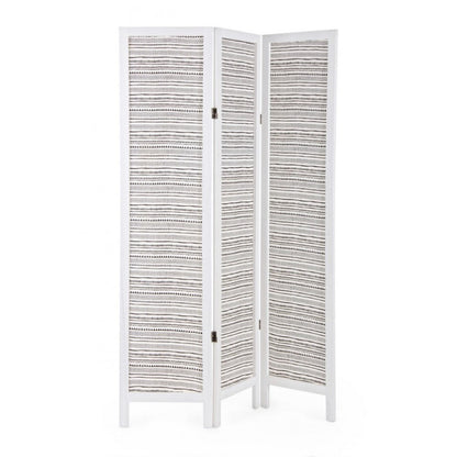 Trennwand 3 Türen Muster weiß 120x170 cm