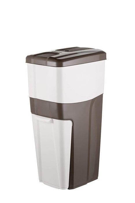 Triple waste bin for waste separation - Taupe colour